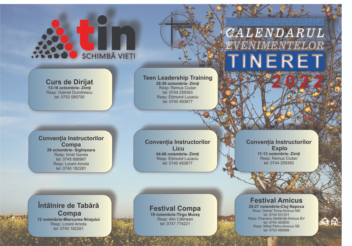 Calendarul de evenimente